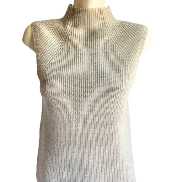 New Wilfred Aritzia Mock Neck Grey 100% Wool Sleeveless Sweater Size M - Picture 1 of 12